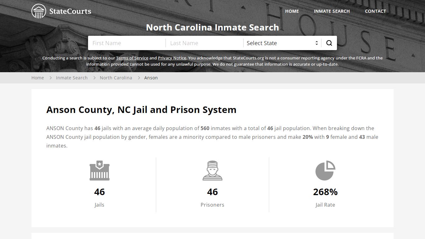 Anson County, NC Inmate Search - StateCourts